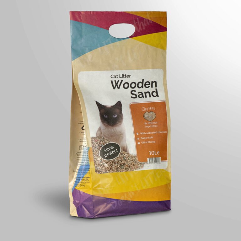 Дървен пясък, котешка тоалетна